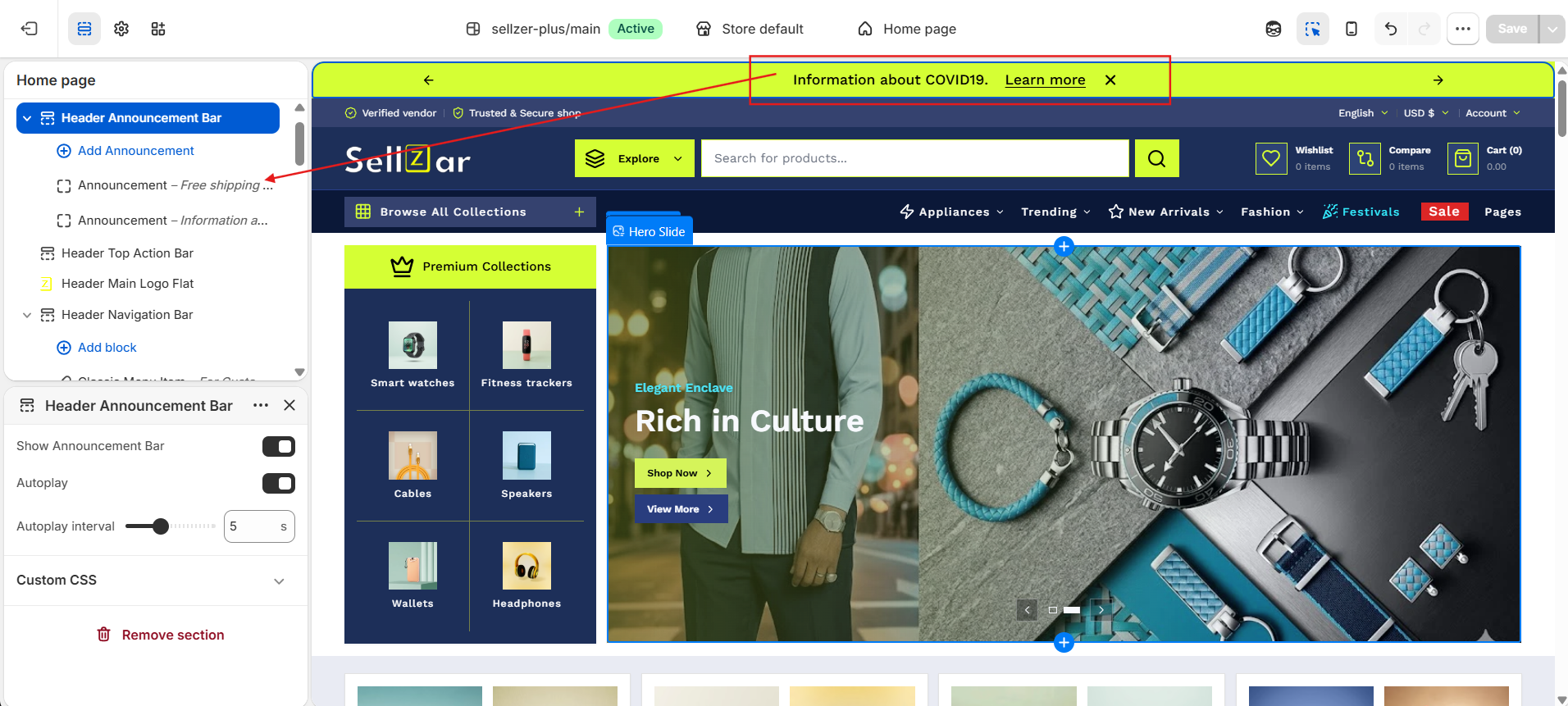 Adding Announcement Blocks in Sidebar